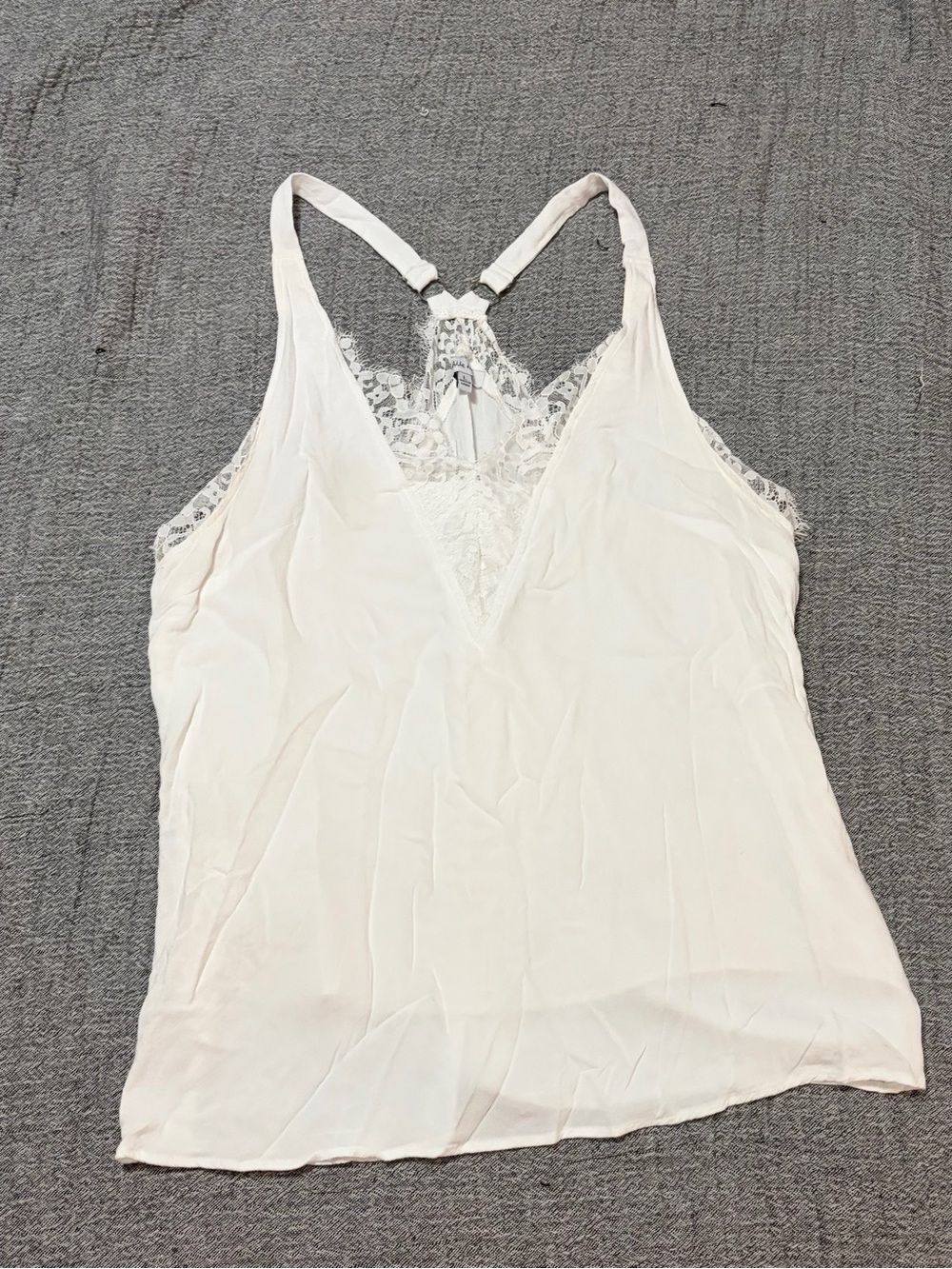 Lace-Trim V-Neck Racerback Cami in Light Pink